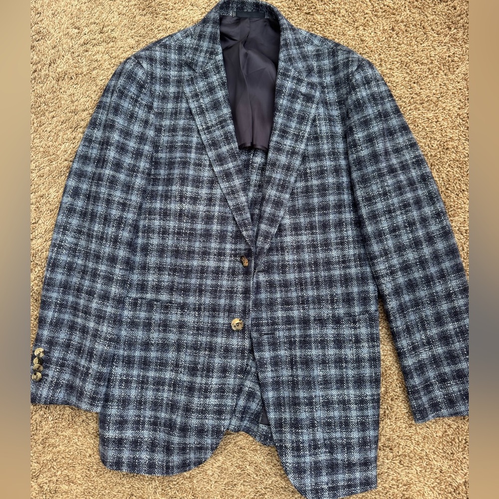 SUITSUPPLY Vitale Barberis Blue Plaid Sports Jacket 40S
